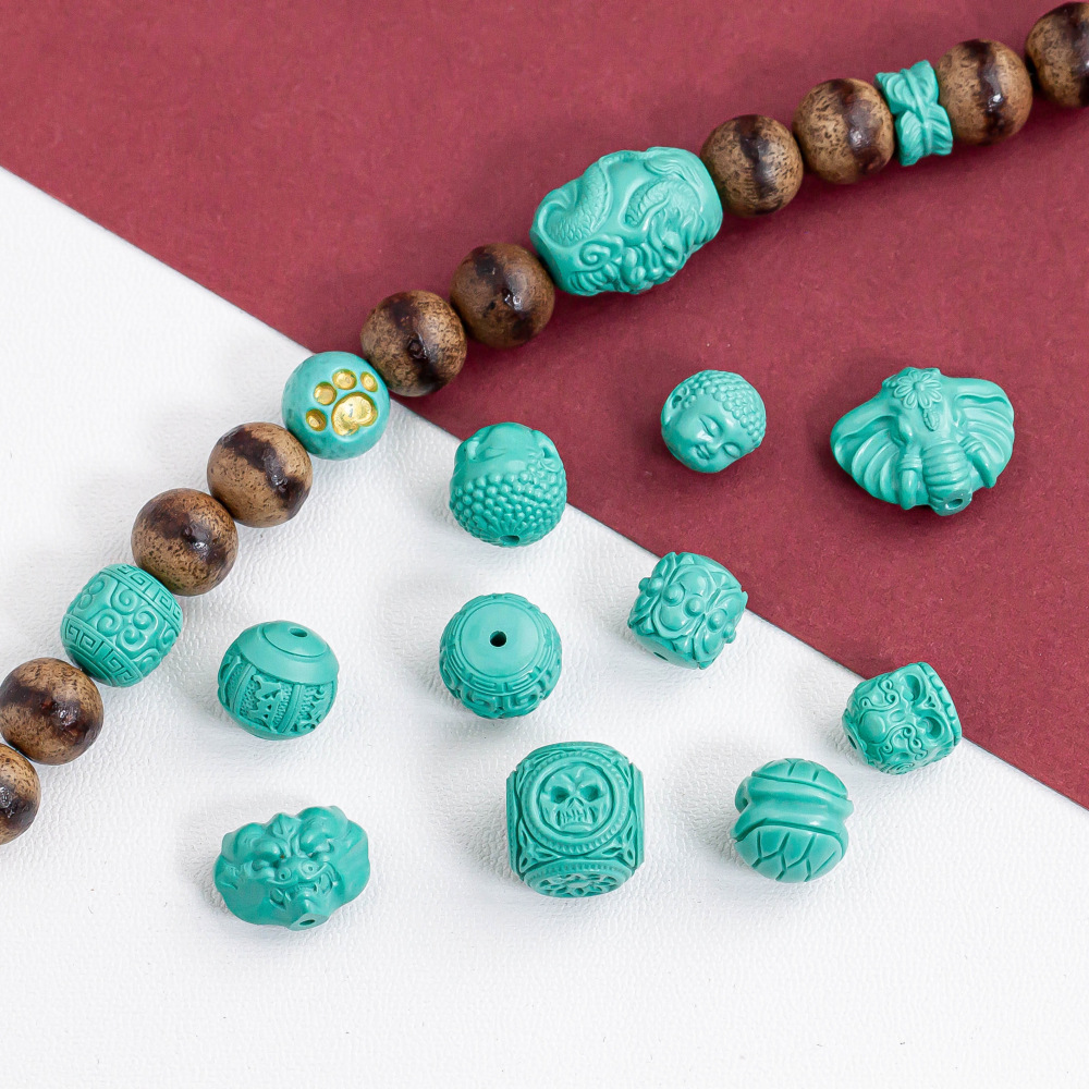 Magnesite Optimized Turquoise Spacer Beads Tara Round Beads Bodhisattva Dragon King Barrel Beads DIY Bracelet Accessories