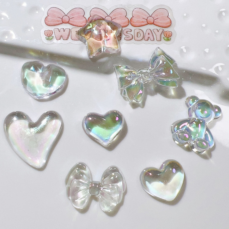 Acrylic accessories wholesale diy hair accessories cream phone shell clothing handmade material transparent P peach heart series