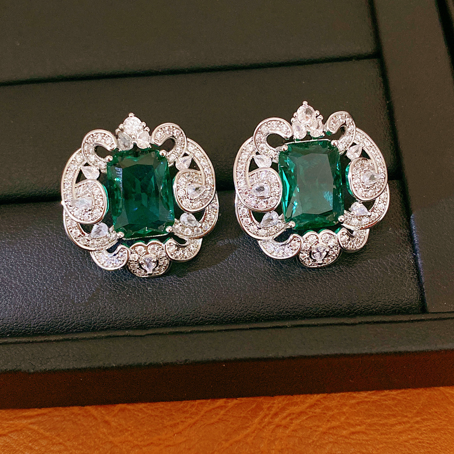 Collar de encaje cuadrado de piedra de martillo lujoso ligero nicho palacio estilo estilo exquisito conjunto de joyería estilo retro