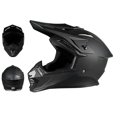 Foreign Trade Exclusive Full-Face Helmets for Mountain Road Off-Road Motorcycles, Suitable for Men and Women, Electric Motorcycles, All-Season Summer Rally Helmets (Motosiklet kaskı (dəbilqə)) - 601-asia-black-s53-54