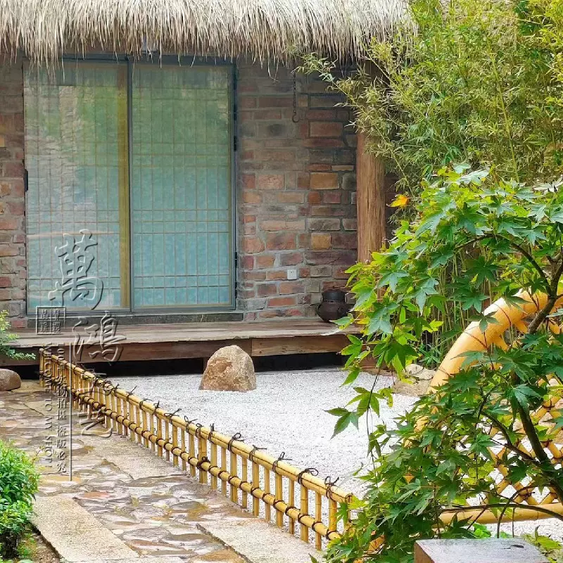 竹护栏竹篱笆户外庭院围栏菜园花园栏杆户外园艺隔离竹子栅栏