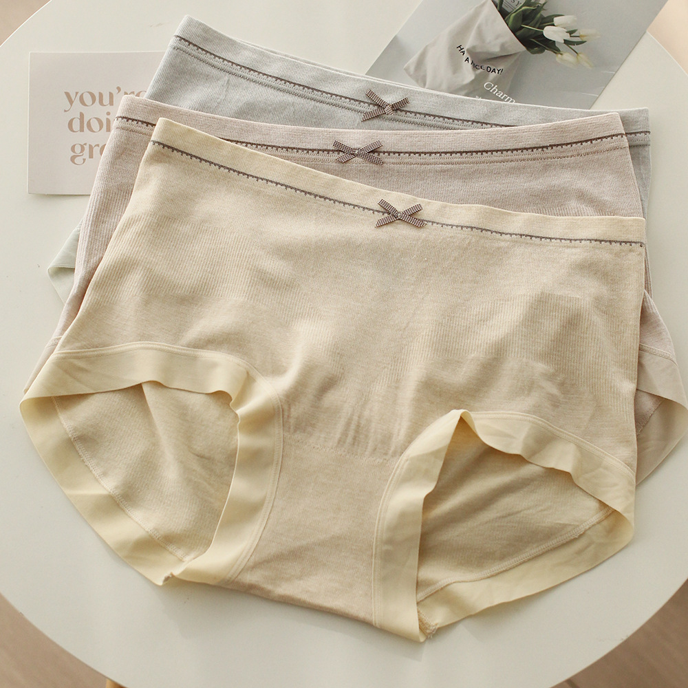 w1074 mid-waist hip bow no side seam comfortable women's briefs shorts