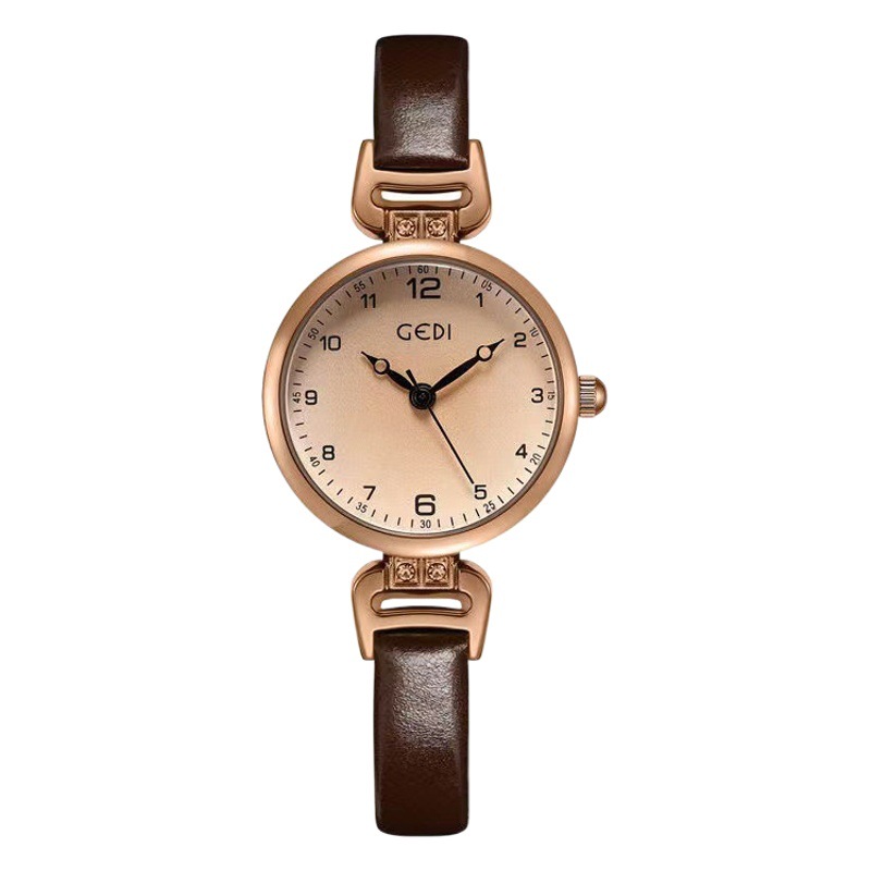 New style watch women's retro British style niche light luxury fashion high sense female student round Digital Belt small