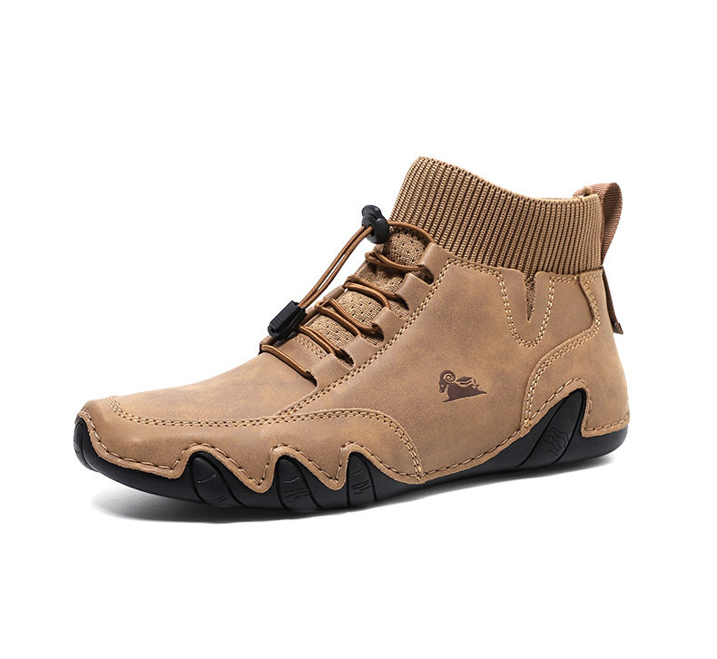 Bốt Martin cổ cao unisex dáng thể thao, đế bằng, mũi tròn — C8005 kaki, C8005 màu xám, C8005 màu đen, C8005M kaki lót nhung chi tiết 41