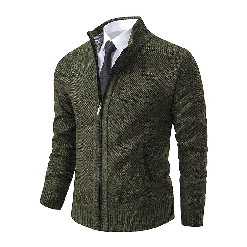 Foreign Trade Amazon plus size Jacket Men's Casual Cardigan Autumn and Winter Warm Men's Jacket Fashion Collar Sweater Knitwear