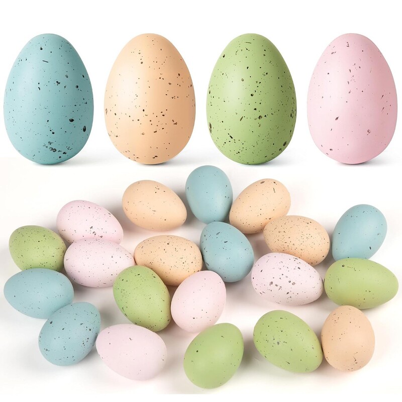 Easter-themed artificial plastic eggs, colorful spotted decorative eggs, DIY craft and painting egg models for children Easter-themed artificial plastic eggs, colorful spotted decorative eggs, DIY craft and painting egg models for children