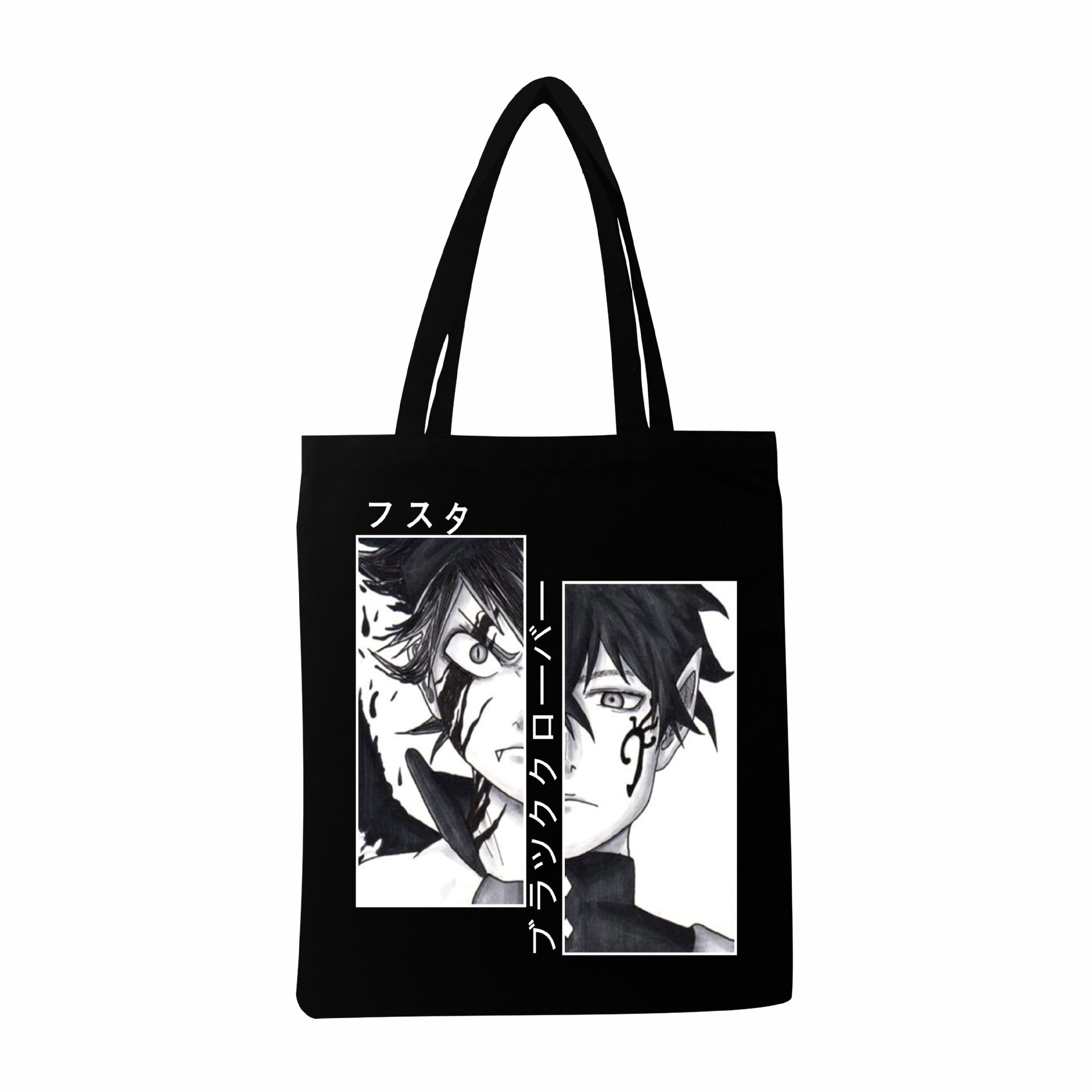 2024 nuevo Black Clover negro trébol de cuatro hojas anime lona compras para hombres y mujeres bolso de salida para estudiantes