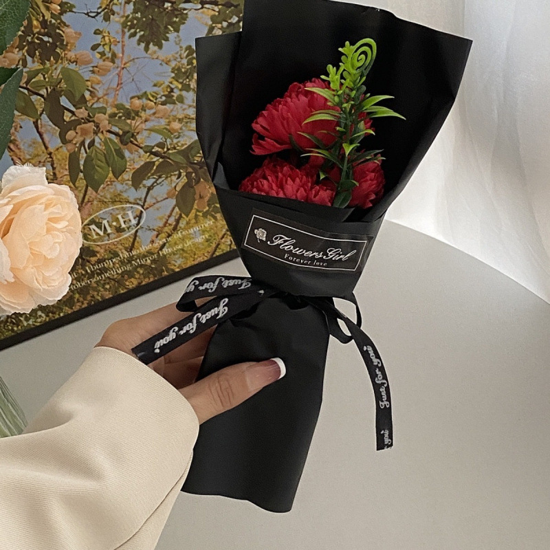 Flor artificial, clavel, ramo único, flor de jabón, venta al por mayor, regalos del día de la madre, promoción de la tienda, promoción de productos transfronterizos