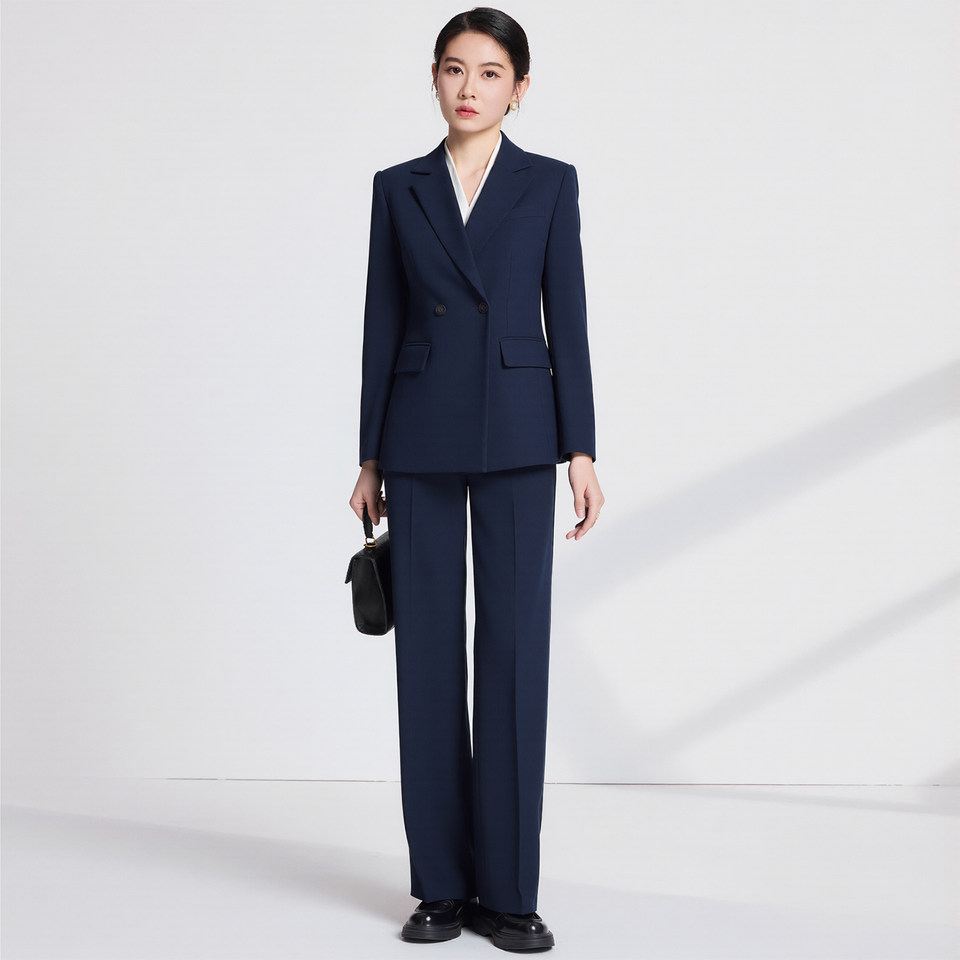 Áo vest nữ ôm dáng dài tay phong cách công sở, phù hợp phỏng vấn và đi làm — Xanh tím than [Áo vest đơn], Áo vest đen, Bộ vest màu xanh navy [áo vest + quần], Bộ vest đen [Áo vest + Quần]