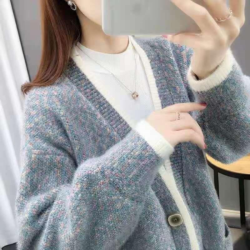 Chenille Sweater Jacket for Women 2022 New Spring & Fall Thickeneded Imitation Mink Velvet Loose Lazy Style Knitted Cardigan Trend Chenille Sweater Jacket for Women 2022 New Spring & Fall Thickeneded Imitation Mink Velvet Loose Lazy Style Knitted Cardigan Trend