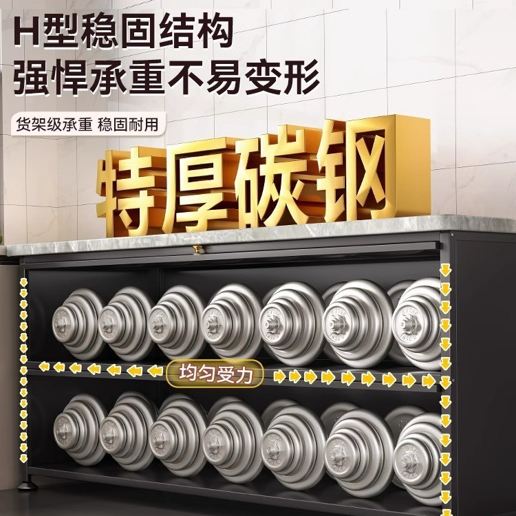厨房置物架落地餐边切菜工作台靠墙一体多层功能收纳储物锅橱柜子|undefined