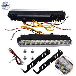 30Led Daytime Running Lights Dual-Color Multifunctional Daytime Running Lights White and Yellow Turn Signal Strobe Modification Lights High Brightness