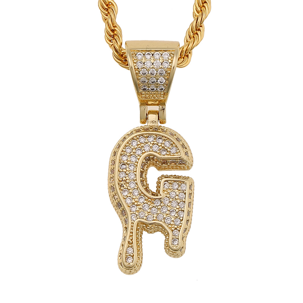 Simple 26 English Letters Twist Chain Copper Zircon Necklace Wholesale display picture 4