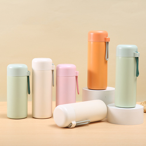 Simple 304 stainless steel thermos cup, mini and compact male and female student cup, dopamine high-looking fashionable cup