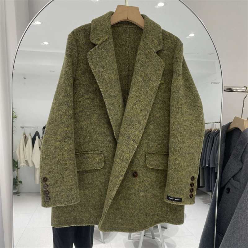 Двустороннее шерстяное пальто, зимний классический костюм, стиль Chanel