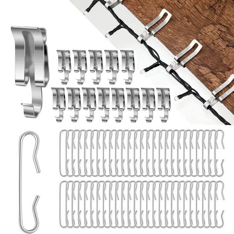 Крючок для крепления кабеля с подогревом пазов, плавящийся снег, серебряный рождественский зажим для уличного освещения, зажим для уличного кабеля, крючок
