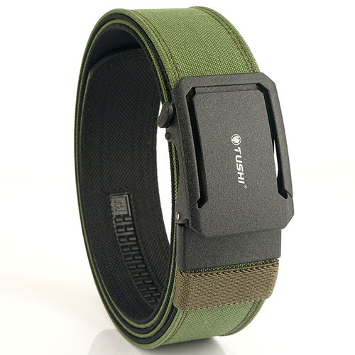 4.3 thickened double-layer nylon cloth belt that can hang a gun, versatile casual outdoor pants belt, tactical automatic buckle men's belt