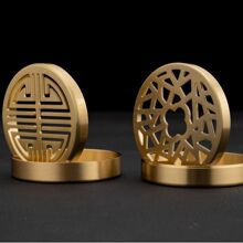 黄铜窗花香炉创意香插家用香炉器盘香线香多孔批发镂空香底座摆件