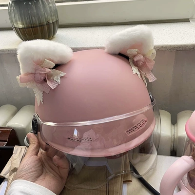 Motosiklet dəbilqələri — Helmet Decoration Cat Ear Large