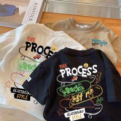 Cotton Short Sleeve T-Shirt Summer 2024 New Arrival Children's Boys and Girls Thin Style Fashion Top Trendy Boys Cool T-Shirt