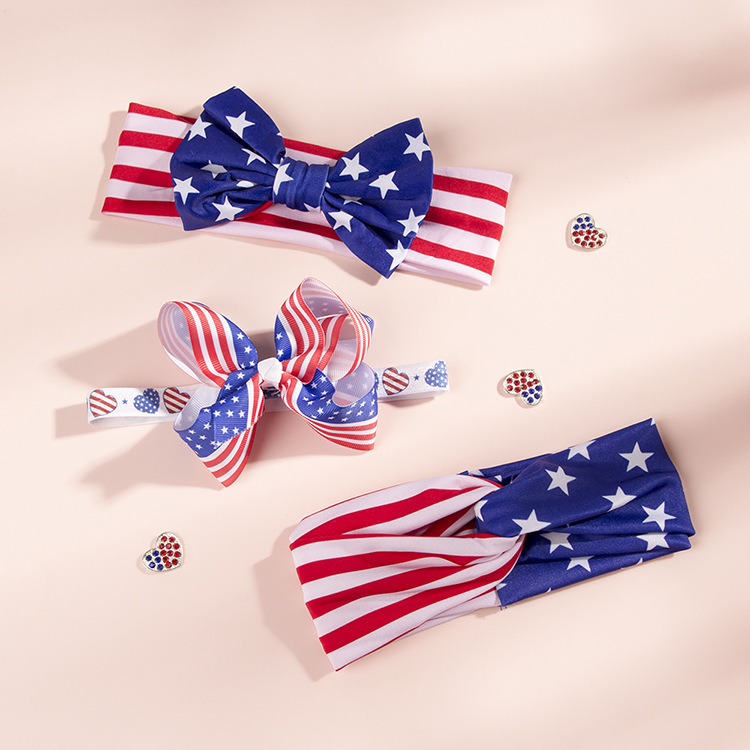 American Independence Day Children's Rabbit Ears Bow Headband display picture 7