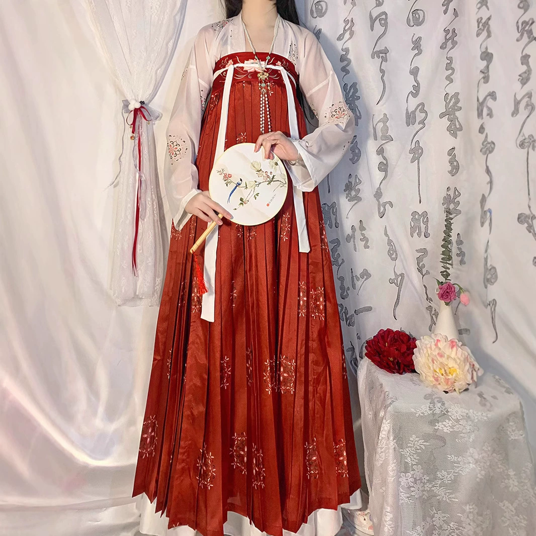 Оригинальный аутентичный женский костюм ханьфу, юбка длиной до груди в китайском стиле династии Тан, летний супер-фея-капуста, полный комплект древнего костюма.