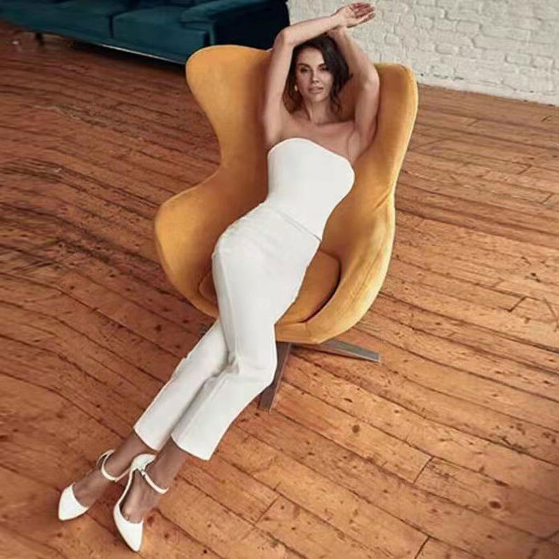 Europeo y americano Comercio exterior Amazon AliExpress deseo elegante vestido de novia nuevo tubo superior satén pantalones vestido de novia image 2