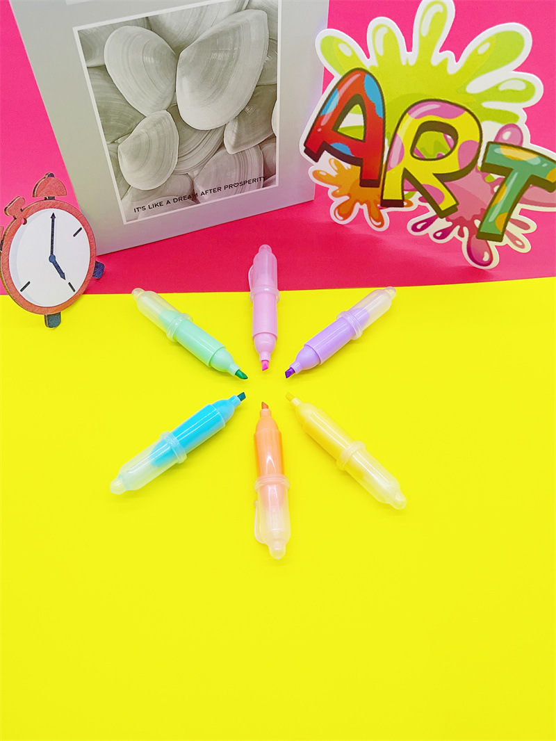 Mayorista transfronteriza multicolor resaltador mini fruta encantador resaltador multicolor conjunto de dibujo puntero marcador pluma