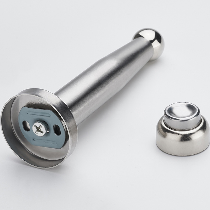 Interior de acero inoxidable alargado fuerte Puerta de baño magnética Puerta de parada superior anticolisión piso corto succión punzonado puerta de la Sala táctil pared puerta succión