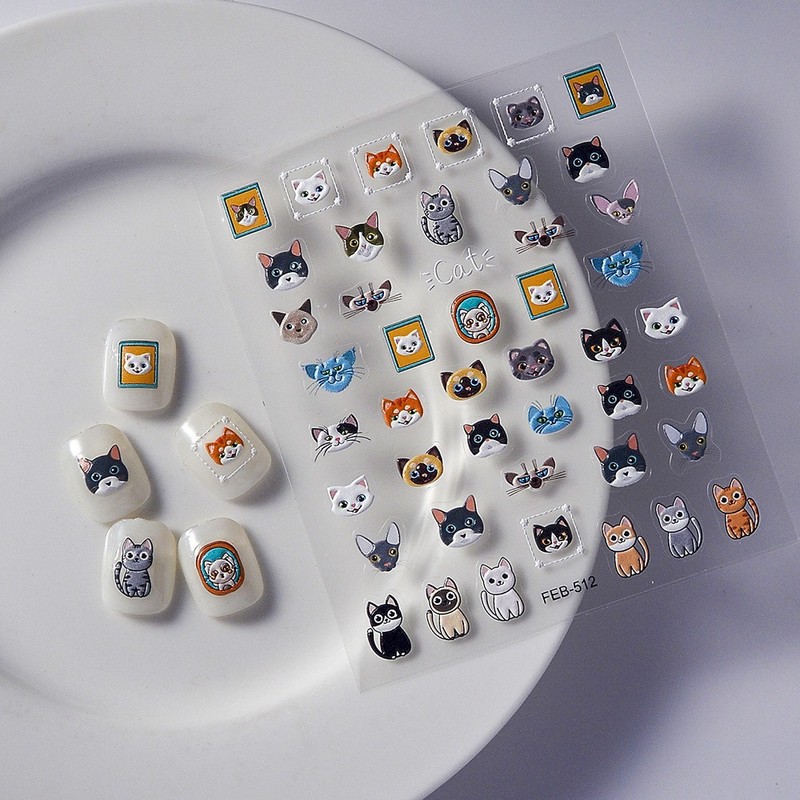 新しいプロセス三次元 5D ネイルアートステッカーハニーベアエンボスステッカー漫画動物ネイルステッカーは卸売で混合することができます|undefined
