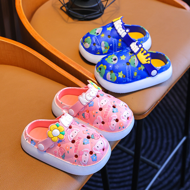 Vasaras sandales, čības, vīriešu un sieviešu apavi ar caurumiem, iekštelpu neslīdošas mīkstas zoles, bērnu priekšādiņas čības_voghion.com