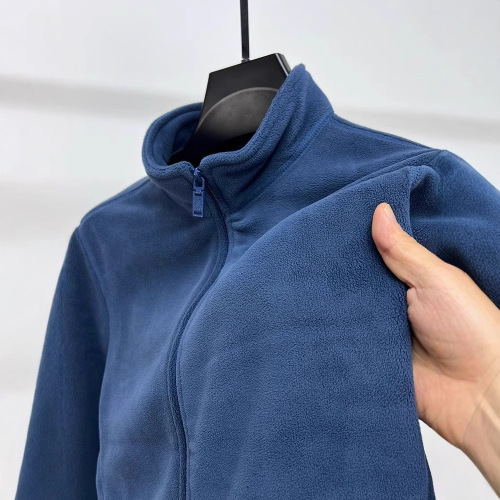 2025 Autumn/Winter Men's Collar Zipper Open Cardigan Jacket, Fall/Winter Men's Clothing, Thick Warm Fleece Pullover, Solid Color Jacket