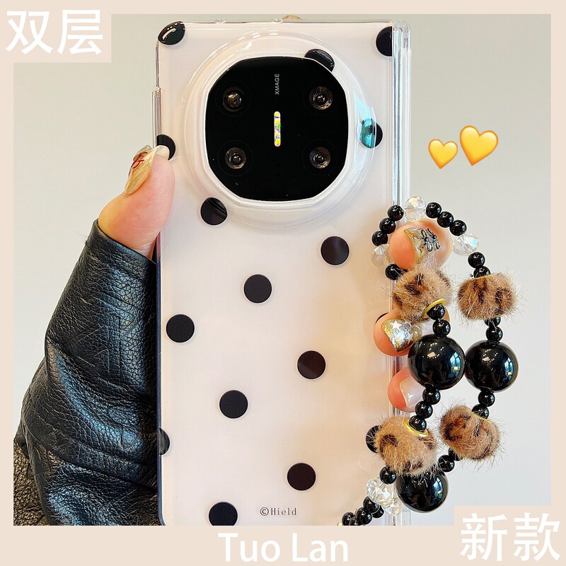 适用华为matex6折叠屏手机壳双层日韩ins波点爱心网红matex5/x3典藏版链条挂绳中轴保护防摔全包网红|undefined