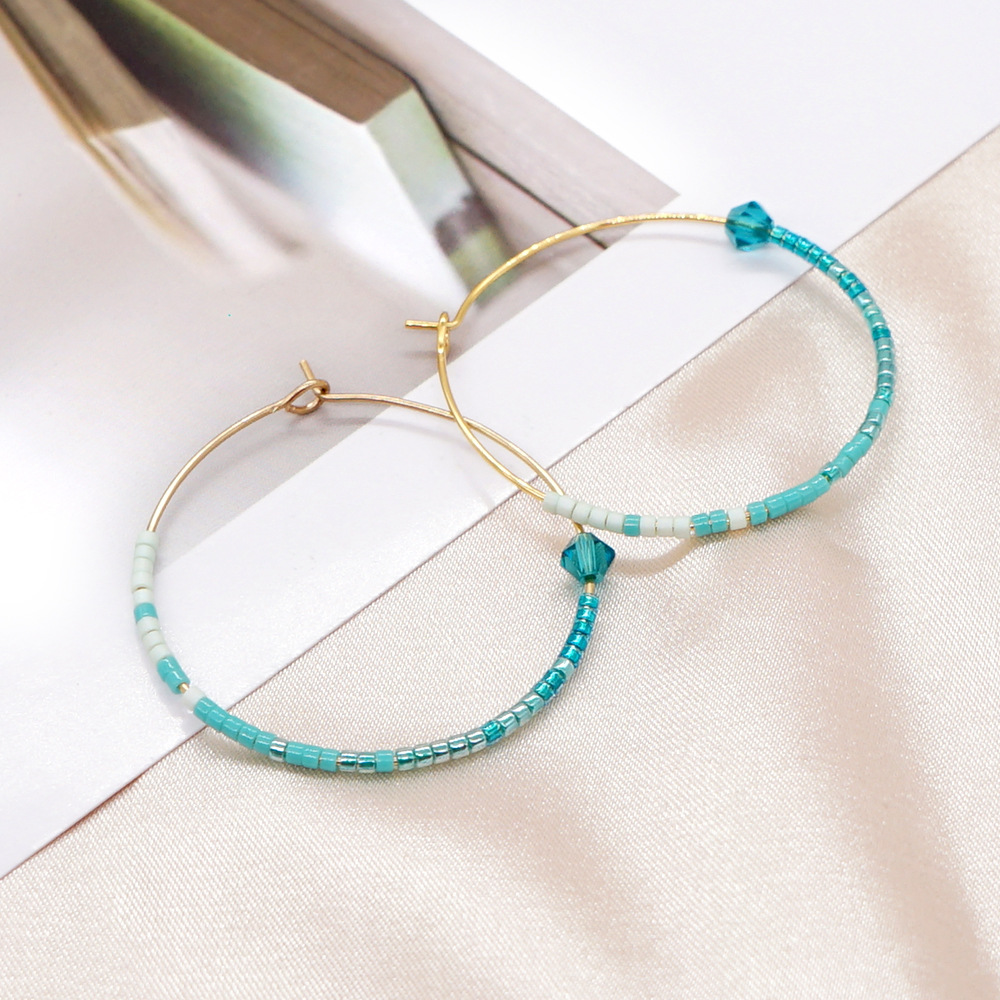 Fashion Geometric Glass Metal Earrings