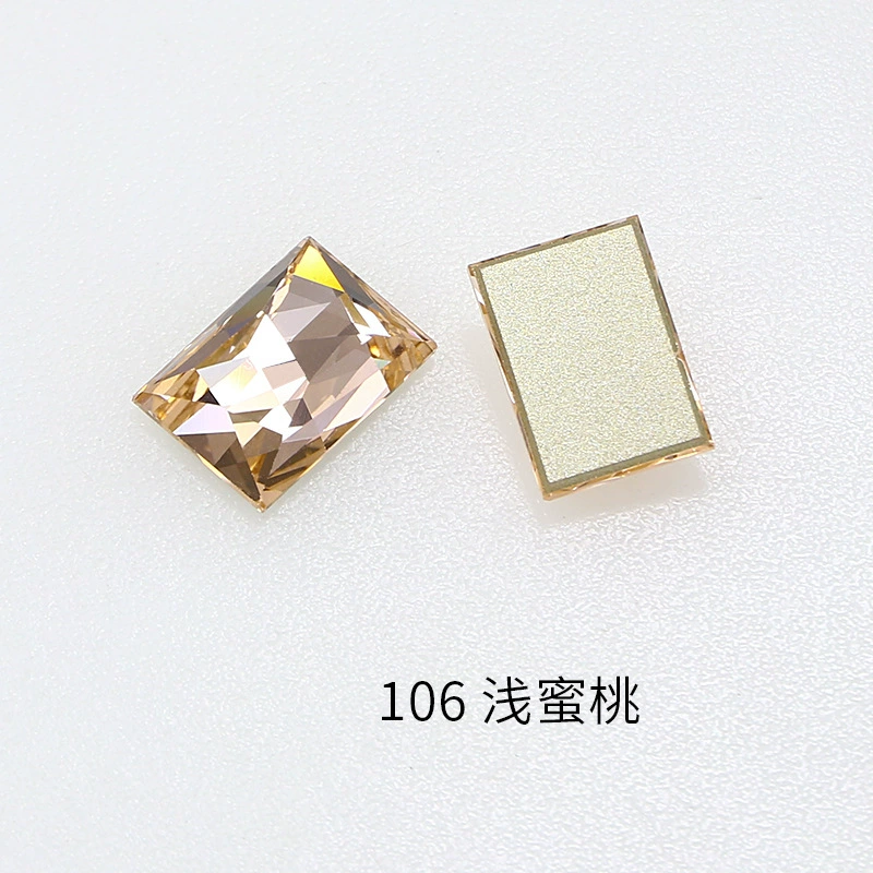 Dongzhou кристалл 14×10 мм без отверстия, прямоугольный цвет, супер яркий, посеребренная плоская основа, кадр K9 кристаллы для одежды, diy аксессуары