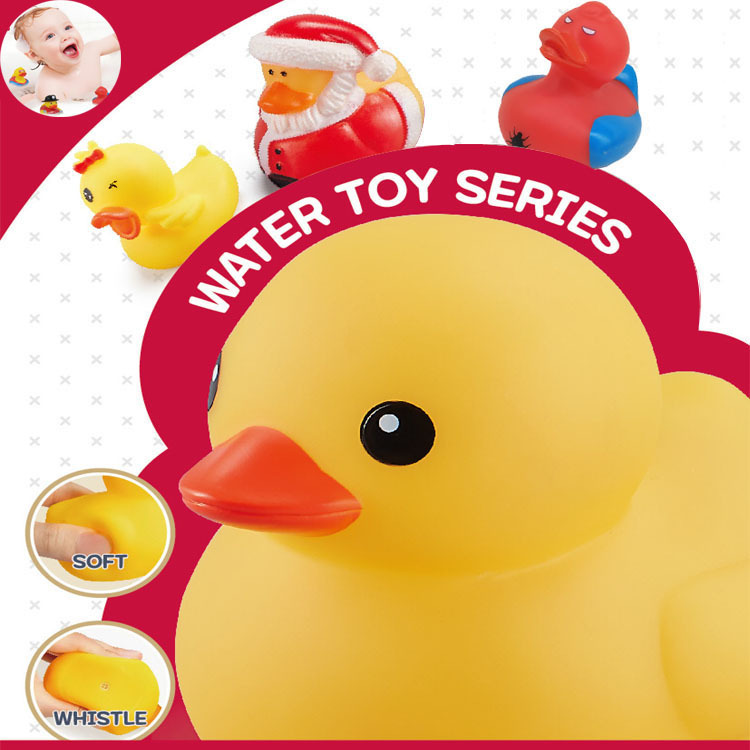 Wholesale Little Yellow Duck Children's Squeeze and Squeak Bath Toy Baby Water Play Milk Tea Shop Gift Soft Rubber Duck
