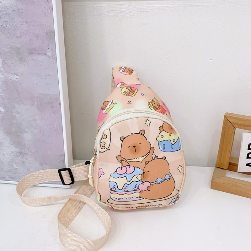 Lindo bolso de niña, bolso de mensajero de dibujos animados para niños, bolso de pecho de niña salvaje de estilo extranjero