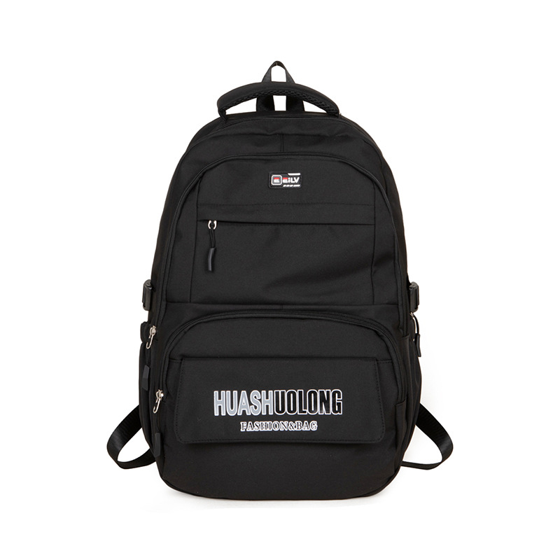 New Large-capacity Casual Men's Backpack, Korean-style Trendy Backpack, Japanese-style Simple Solid Color Bag For Middle And High School Students_voghion.com