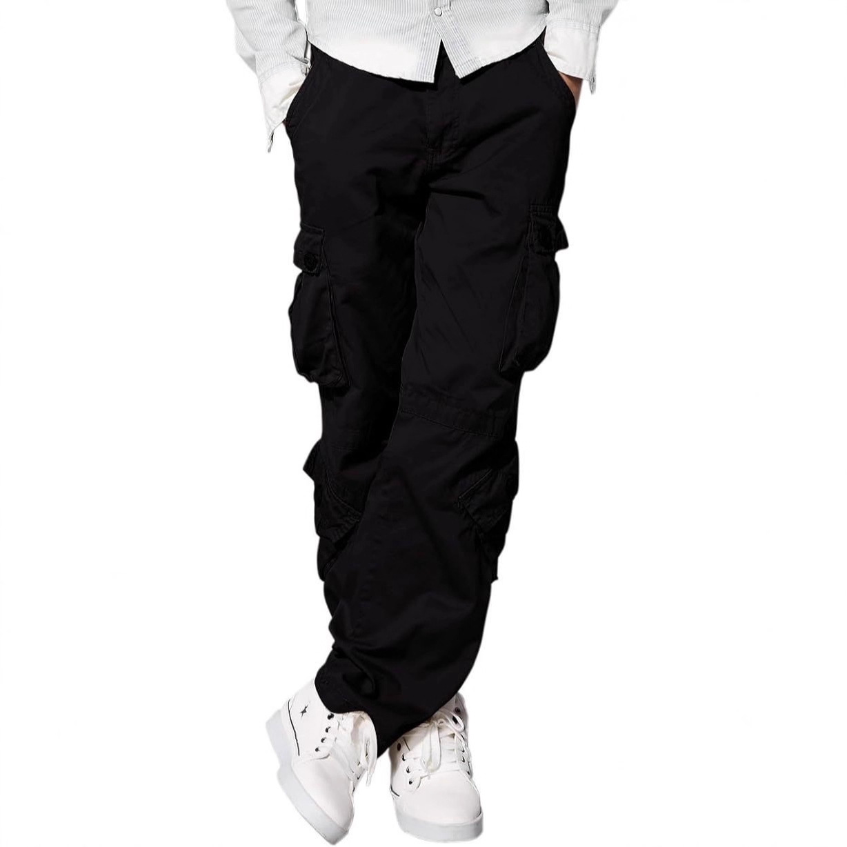 Amazon's Hottest Men's Multi-Pocket Cargo Pants Sports Jogging Pants Hiking Drawstring Casual Tactical Pants