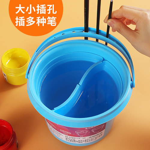 Practice multi-functional plastic bucket every day, separate art painting, portable color palette, brush holder, art bucket, brush washing bucket