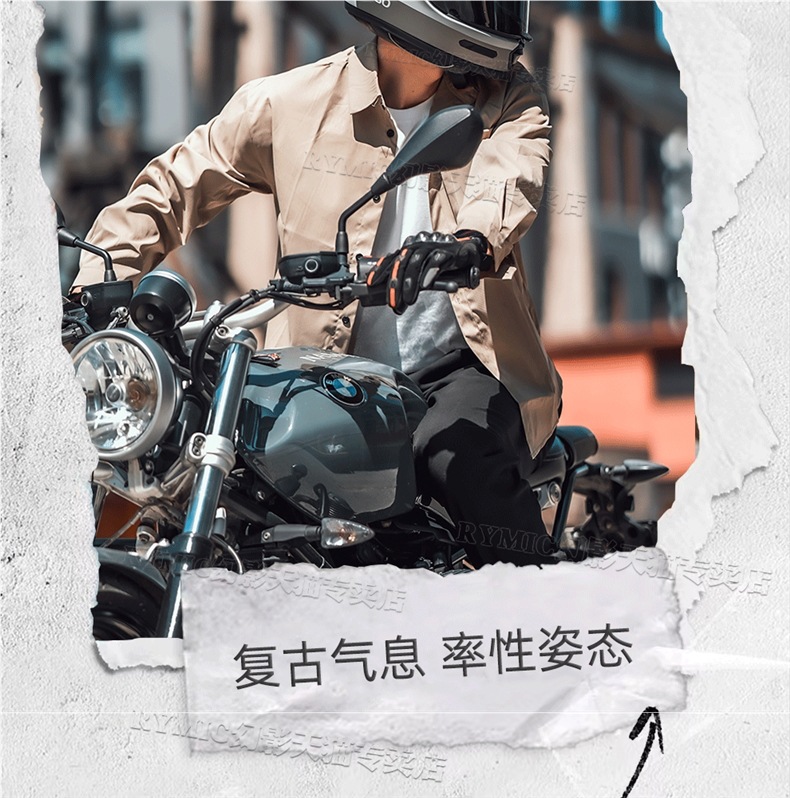 Rymic Retro Cruise Full-Face Motorcycle Helmet Men's and Women's Motorcycle All-Season Safety Helmet Bluetooth Slot 3C Certification