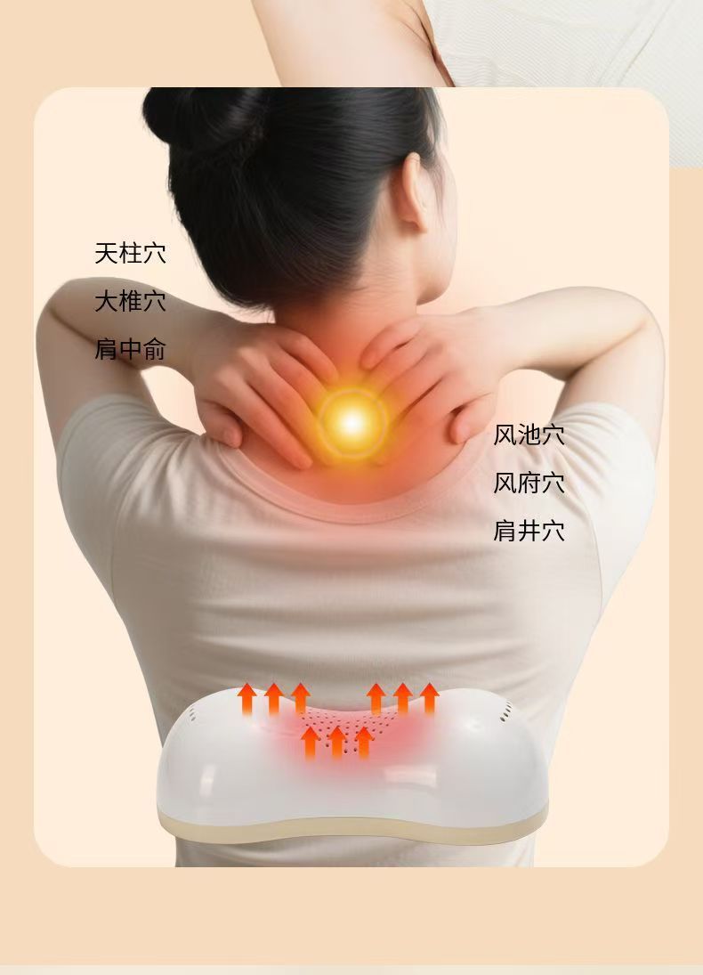 Smokeless Moxa Heating Pillow for Neck and Waist Dual Use Home Warm Compress with 54 Aged Moxa Cones key features