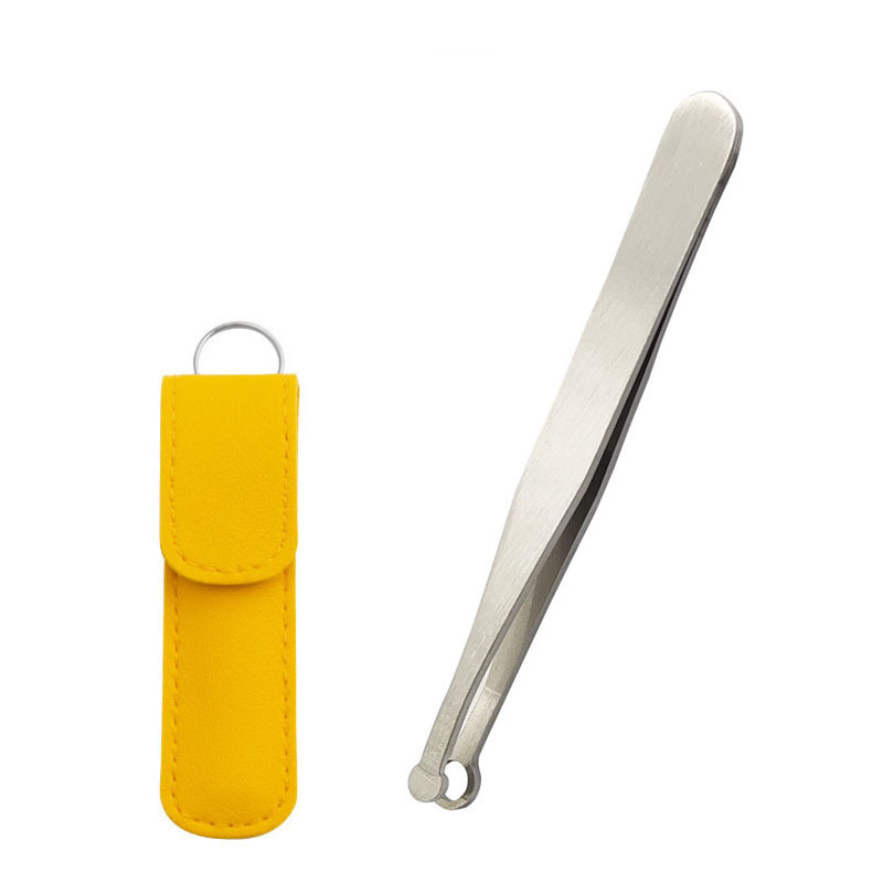 Recortador de Pelo Nasal Presionable de Acero Inoxidable para Pelo Nasal y Cejas