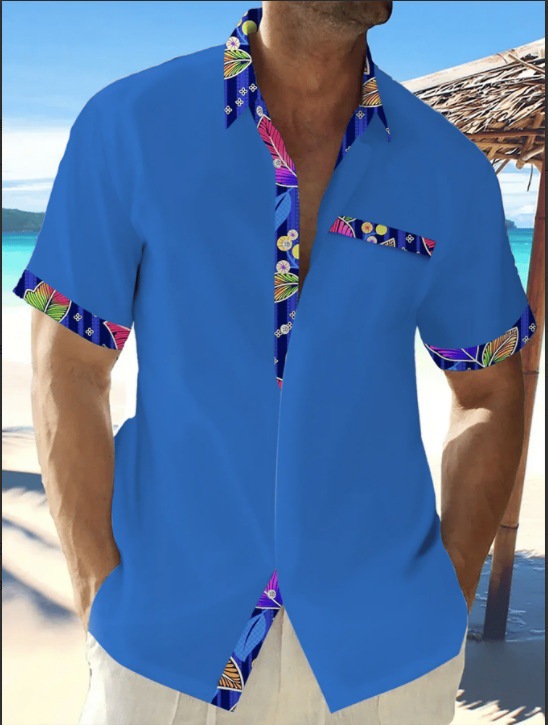 YPRS ropa de hombre al por mayor 2024 verano comercio exterior floral impresión completa camisa de manga corta camisa de playa de moda impresa en 3D