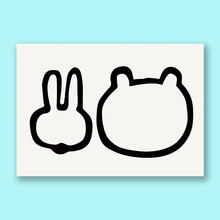 ins简笔画韩国设计师小众线条画黑白灰人物动物桌面墙面画报