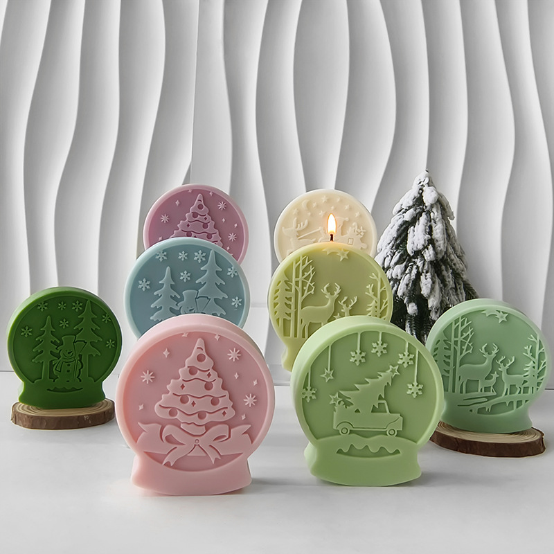 Navidad molde de bola de cristal DIY Navidad fragrancia decoración decoración árbol de Navidad muñeco de nieve alce paname