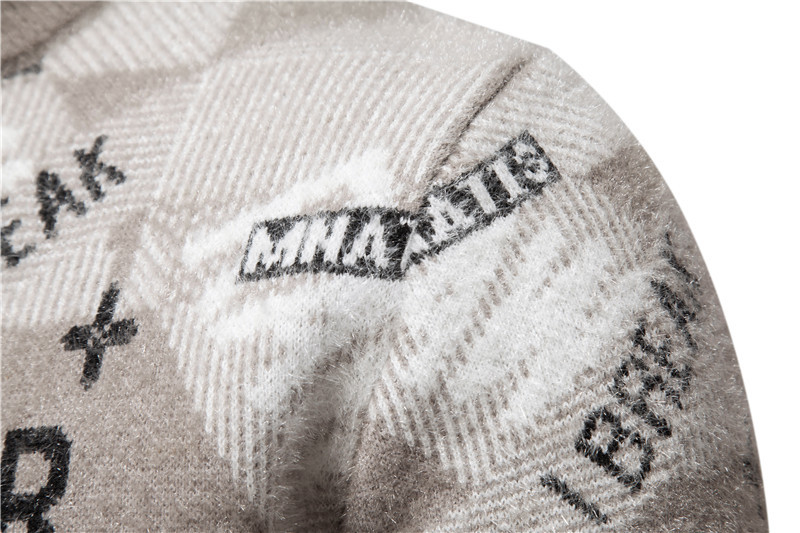 Round necked knitted autumn and winter new fashionable printed trend base sweater for men's top_voghion.com