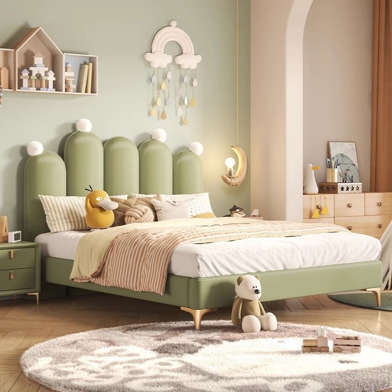 仙人掌床布藝床簡約公主床輕奢小戶型單人床北歐網紅棉麻兒童床