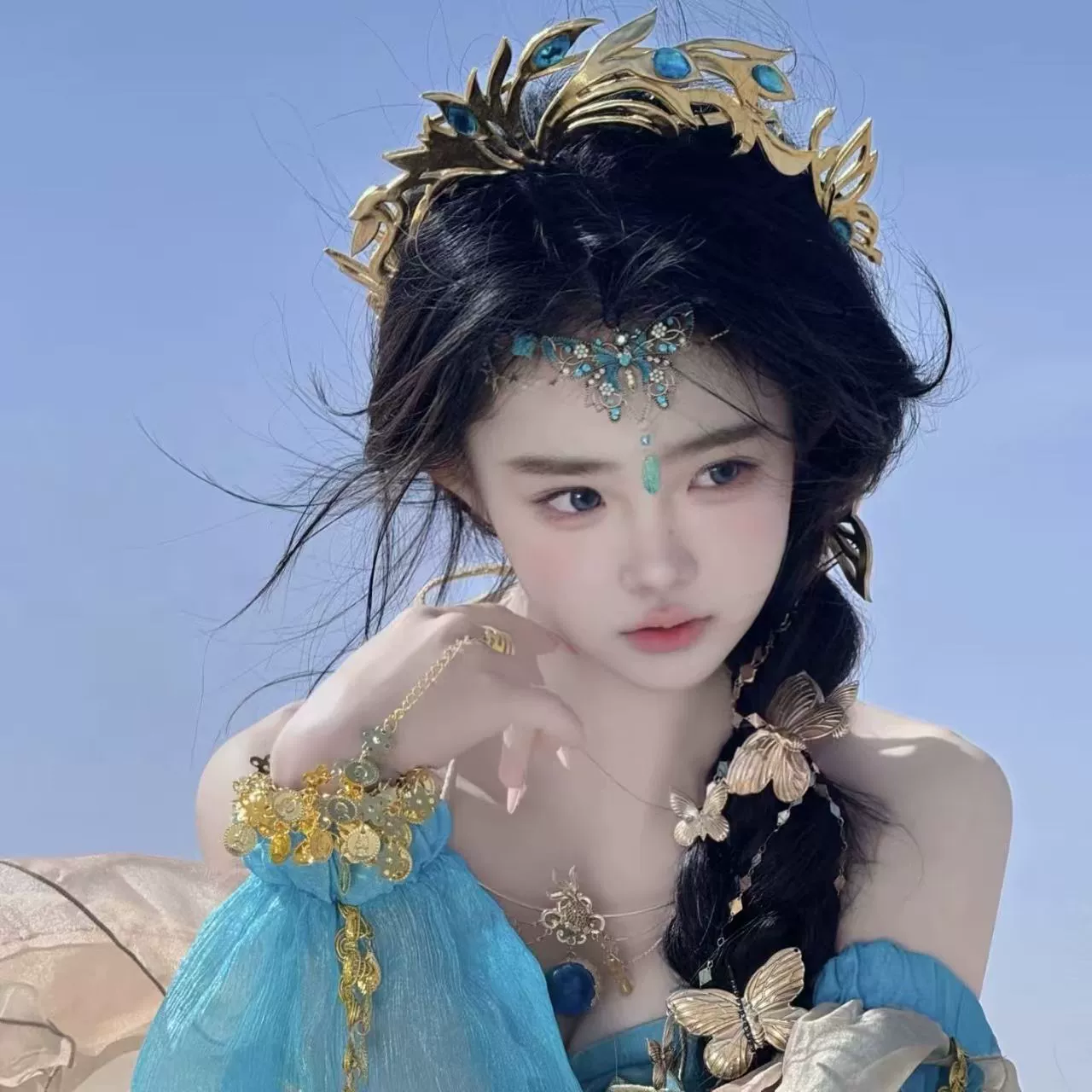 Экзотический многослойный браслет-портрет с монетами, встроенная цепочка в стиле ретро, ​​аксессуары в этническом стиле, цепочка для рук.