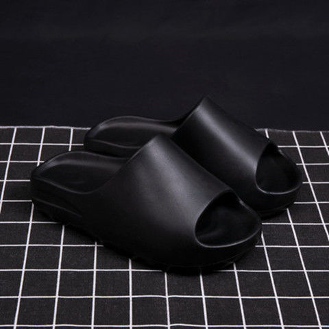 Lu Langsen online celebridad pareja Coco alta sensación de plástico elástico caminar en casa mierda zapatillas de playa de fondo grueso en stock